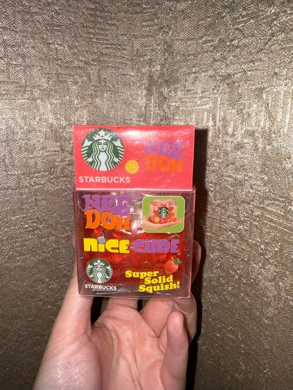 Squishy Needoh Starbucks Strawberry Açai Lemonade Toy - Red Star Logo Design